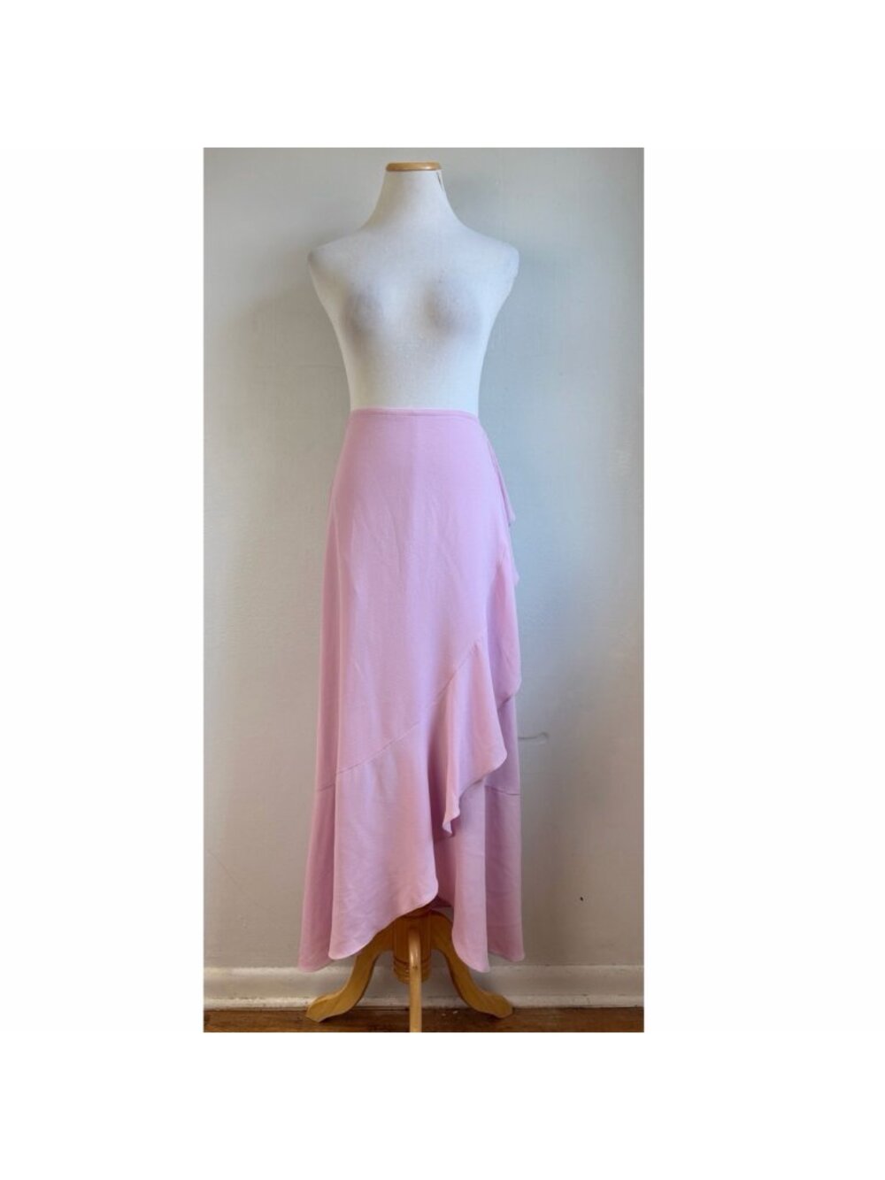 Vince Camuto Skirt Size 4 NWT Orchid Pink Flounce Maxi Crepe Long - clasps and z
